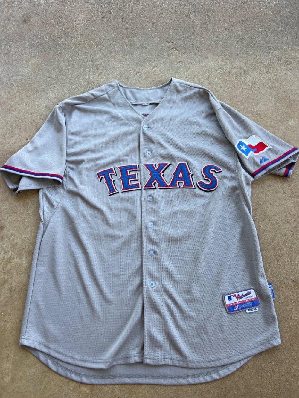 Majestic Texas Rangers MLB Authentic Jersey Hamilton #32 Gray Size 54